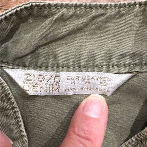 Zara Denim Green Utility Jacket with Military Styling Medium - Picture 2 of 7